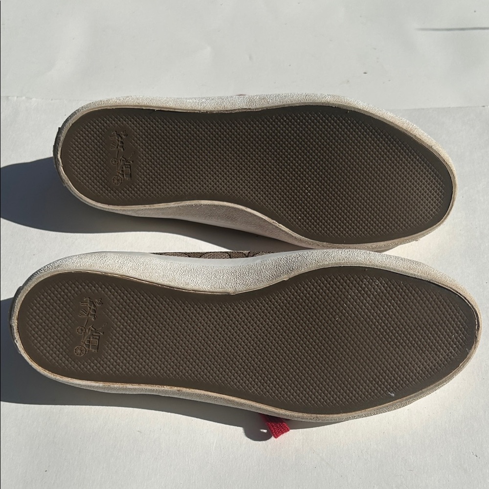 Coach Brown and Red Women's Sneakers - Picture 4 of 6